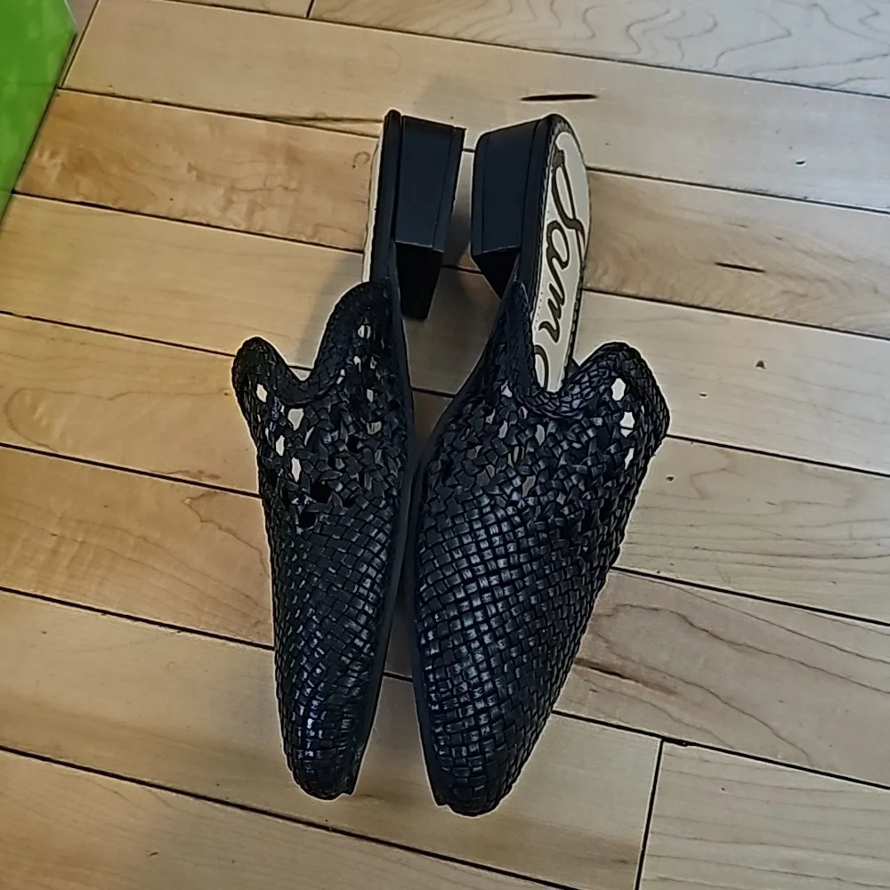 Sam Edelman clara black leather woven mules - Picture 3 of 7